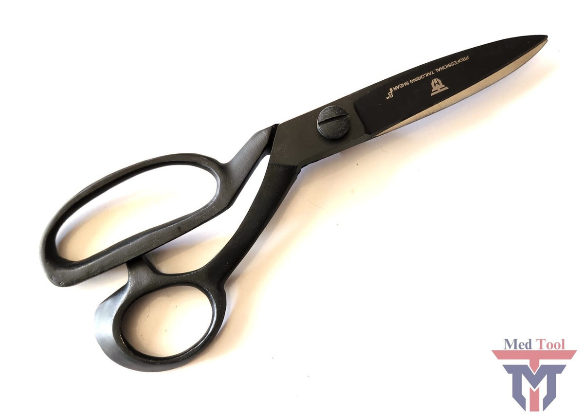 Heavy Duty Upholstery & Carpet Shears - 8 Inch Tailor Scissors, Full Black