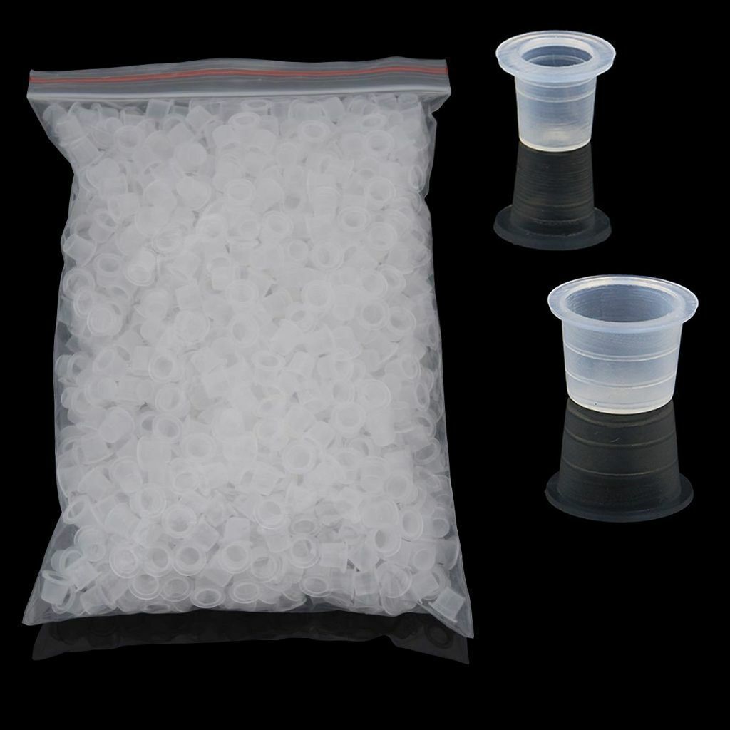 Tattoo Ink Cups 100/200 Pcs Mixed Size Permanent Clear Holder Set