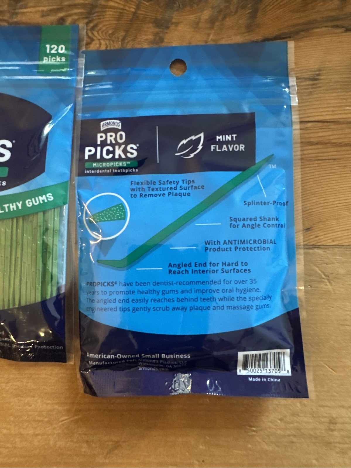 Plastic Toothpicks Pack - 2 Pouches, 120 Picks Each | MicroPicks