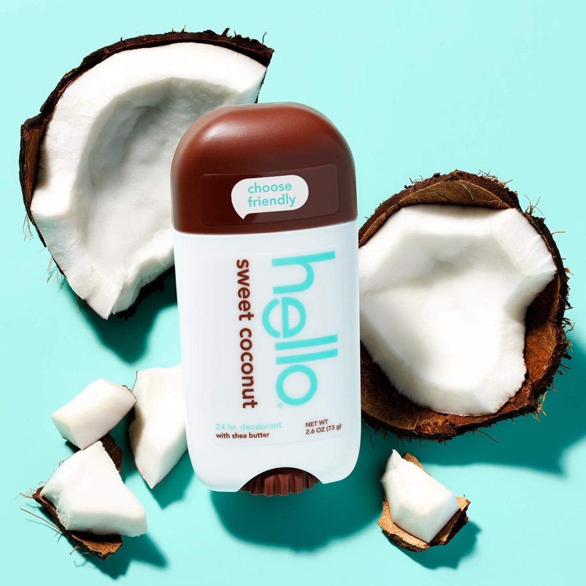 Vegan Aluminum-Free Deodorant with Shea Butter - Sweet Coconut Scent, 2 Pack