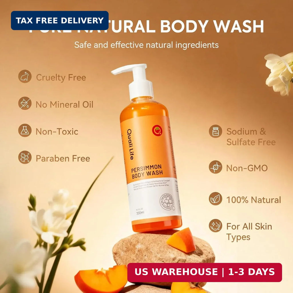 Persimmon Body Wash for Sensitive Skin - 10.1oz Pack of 3