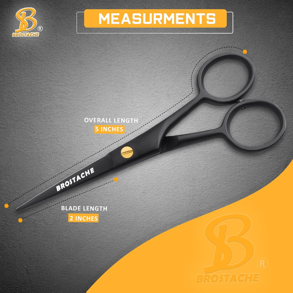 5 Inch Stainless Steel Beard & Mustache Scissors with Sharp Blades and Coating