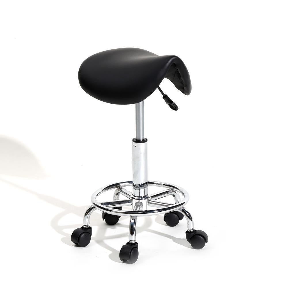 Adjustable Hydraulic Salon Stool with 5 Casters and 360° Swivel