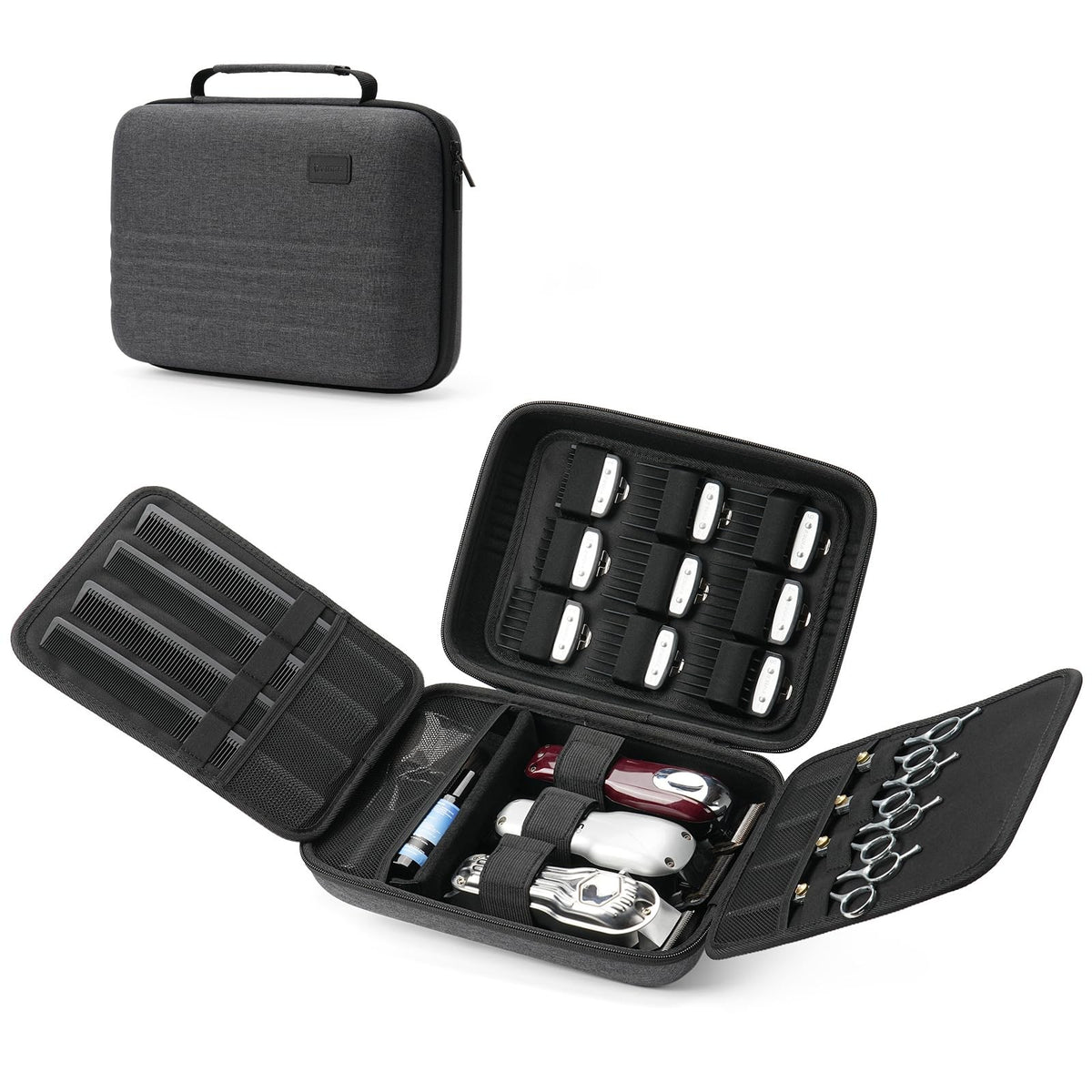 Hard Hair Clipper Case for Barber Salon Travel Storage Black