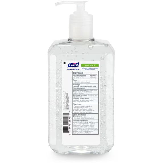 Purell Advanced Hand Sanitizer Gel Naturals 24 oz Pump Bottle - Germ-Free & Skin Friendly