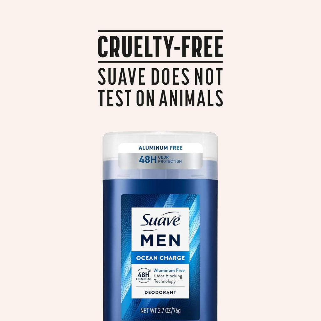 Men's Ocean Charge Aluminum-Free Deodorant Stick - 48HR Odor Protection, 2.7 oz