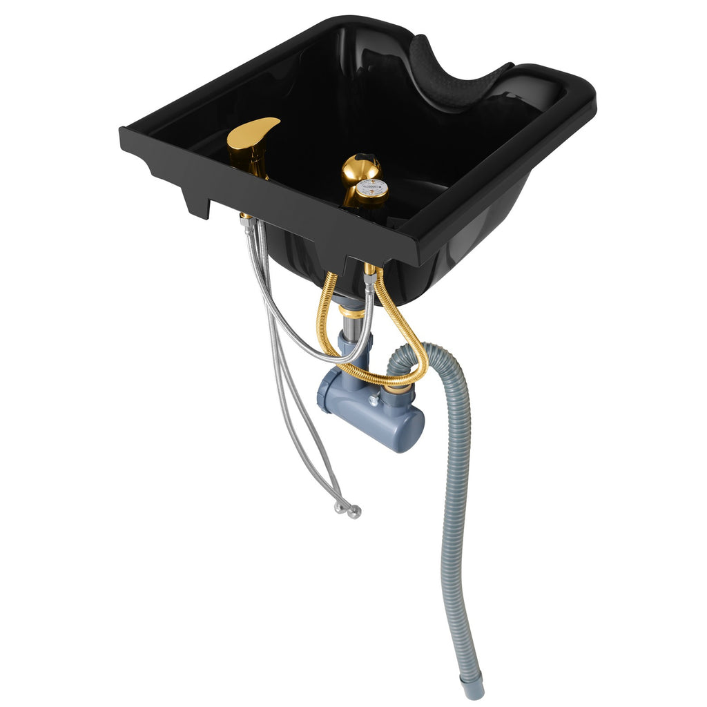 Portable Wall Mount Shampoo Bowl with Faucet & Sprayer for Salon