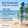Broad Spectrum SPF 100 Continuous Sunscreen Spray - Water Resistant, Cruelty Free, 12 Pack