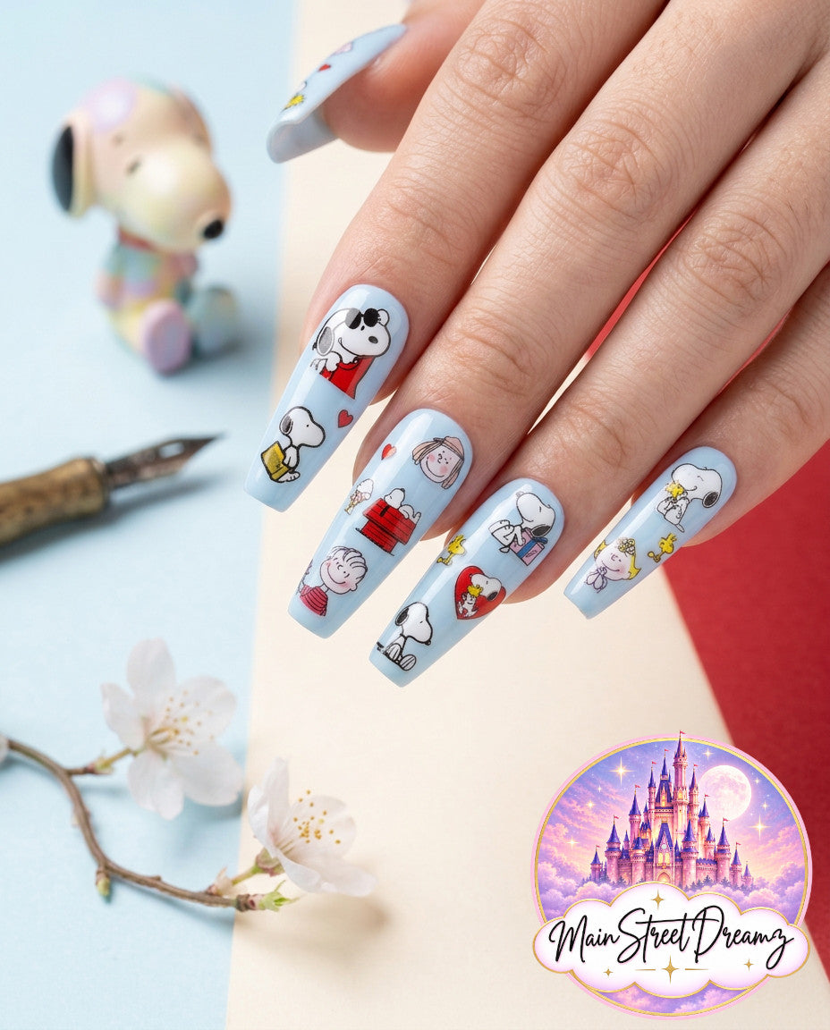 Snoopy 3D Nail Art Stickers - Peanuts Nail Decals for Creative Manicures