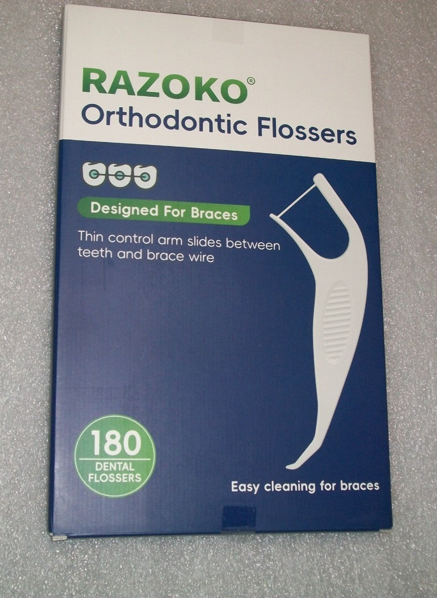 Orthodontic Flossers for Braces 180 Count - Easy Cleaning Thin Control Arm
