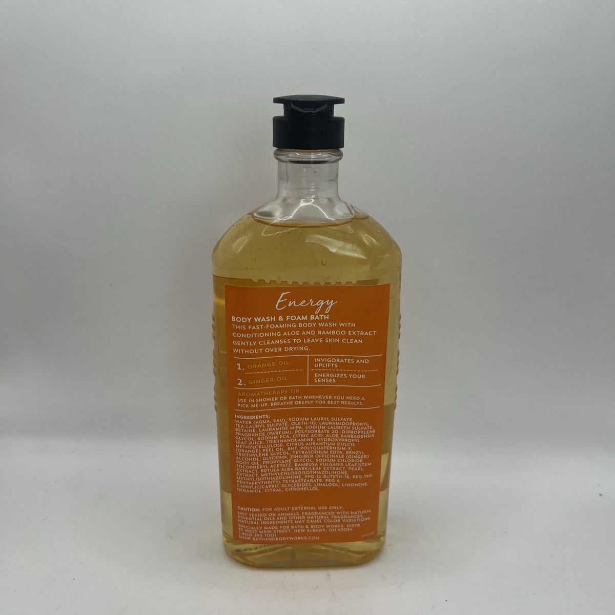 Energy Orange Ginger Body Wash Foam Bath 10 Oz - Aromatherapy