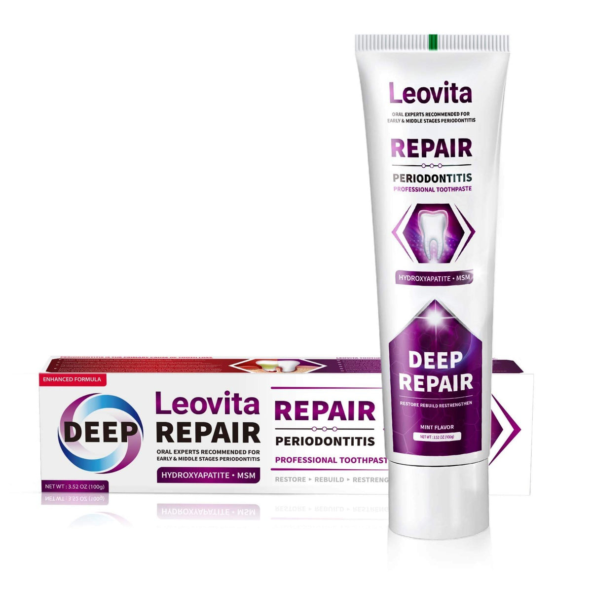 Leovita Gum Repair Toothpaste for Receding Gums & Periodontitis - MSM & Hydroxyapatite