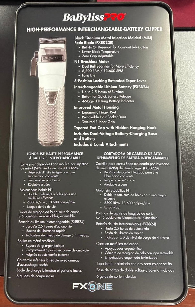White Professional Hair Clippers FX899TW Limited Edition BaBylissPRO FX ONE
