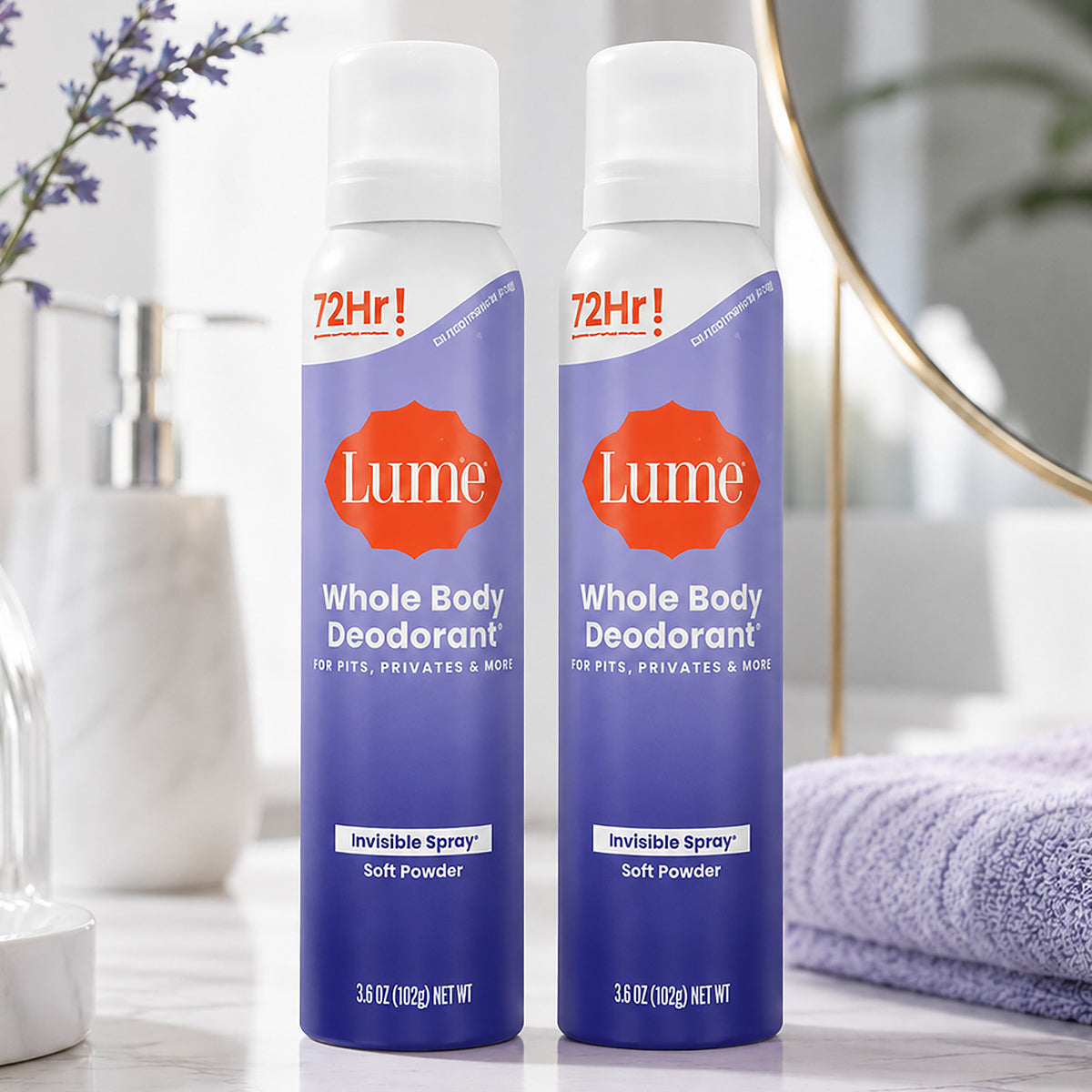 2 Pack Women’s Invisible Body Deodorant Spray - Aluminum Free, 3.6 oz