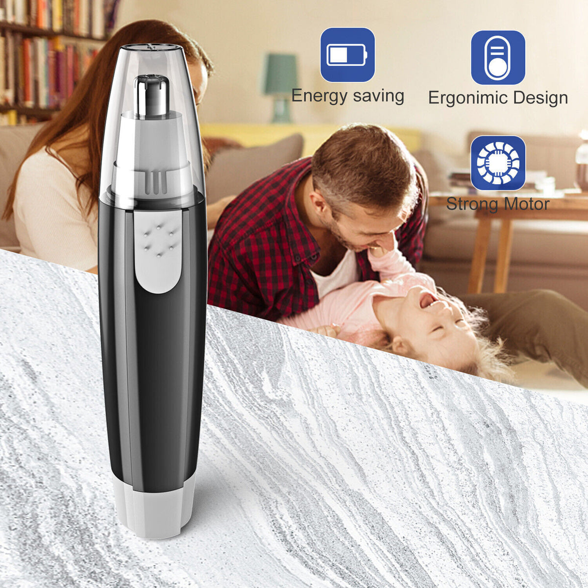 Electric Nose & Ear Hair Trimmer for Men & Women - Painless Facial Grooming Kit
