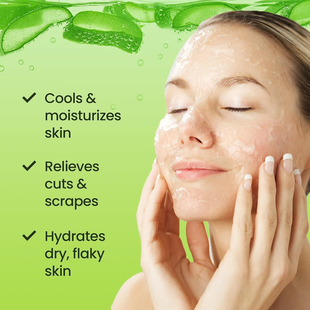 Aloe Vera Gel for Sunburn and Dry Skin - Natural Ingredients 8 Fl Oz