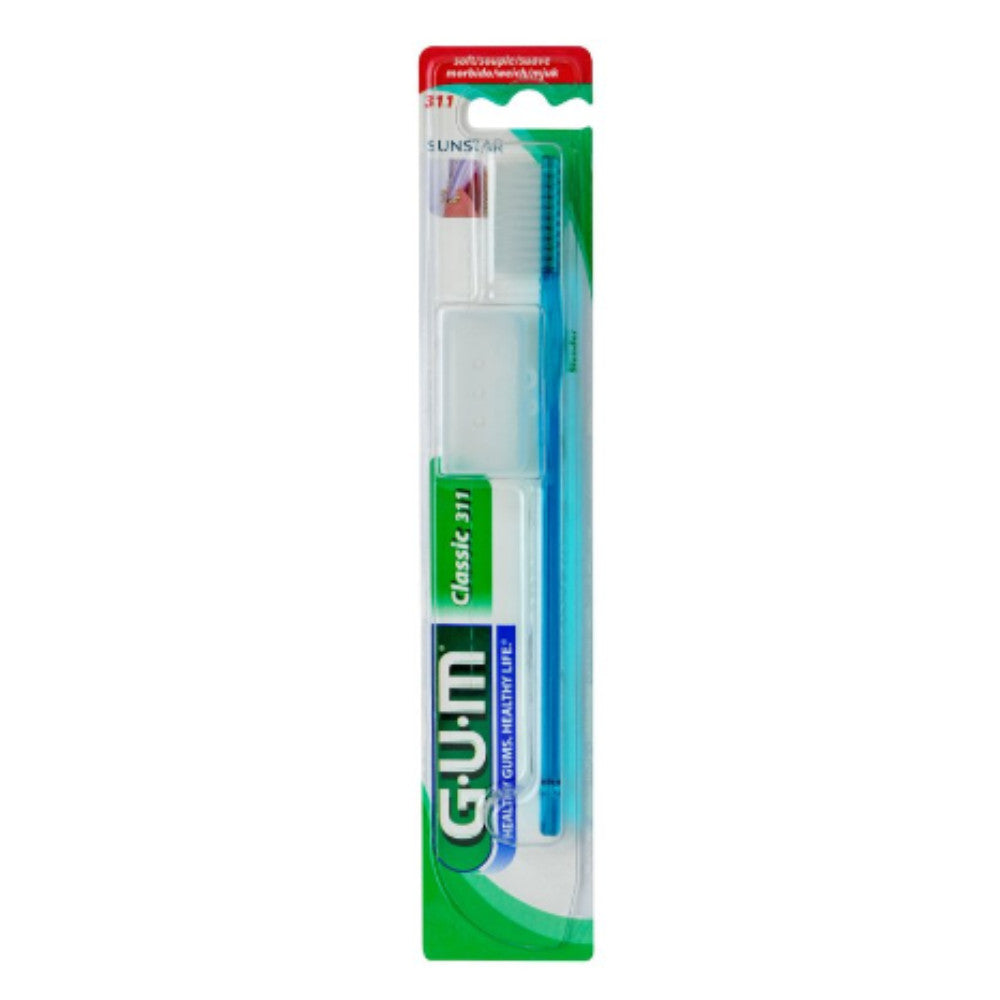 GUM Classic Toothbrush 3-Row Soft Bristles Pack of 24 - Compact & Gentle