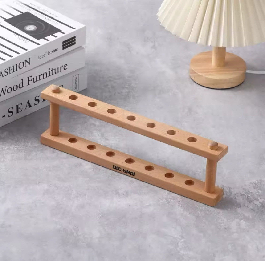Wood Safety Razor Display Stand – 7 Holes, Countertop Storage for Razors