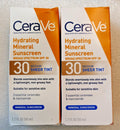 CeraVe Hydrating Mineral Sunscreen SPF 30 Medium Sheer Tint 2 Pack