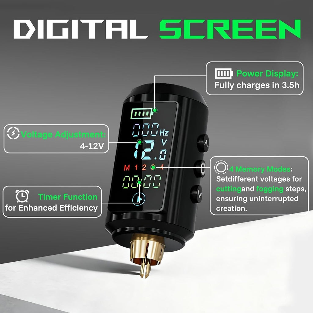 Wireless Tattoo Battery Pack with Jumpstart Function – 6 Hour Performance