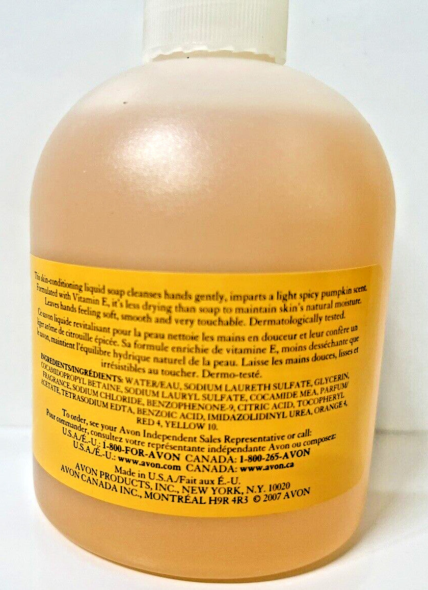 Pumpkin Spice Liquid Hand Soap with Pump - 8.4 oz - Avon Discontinued