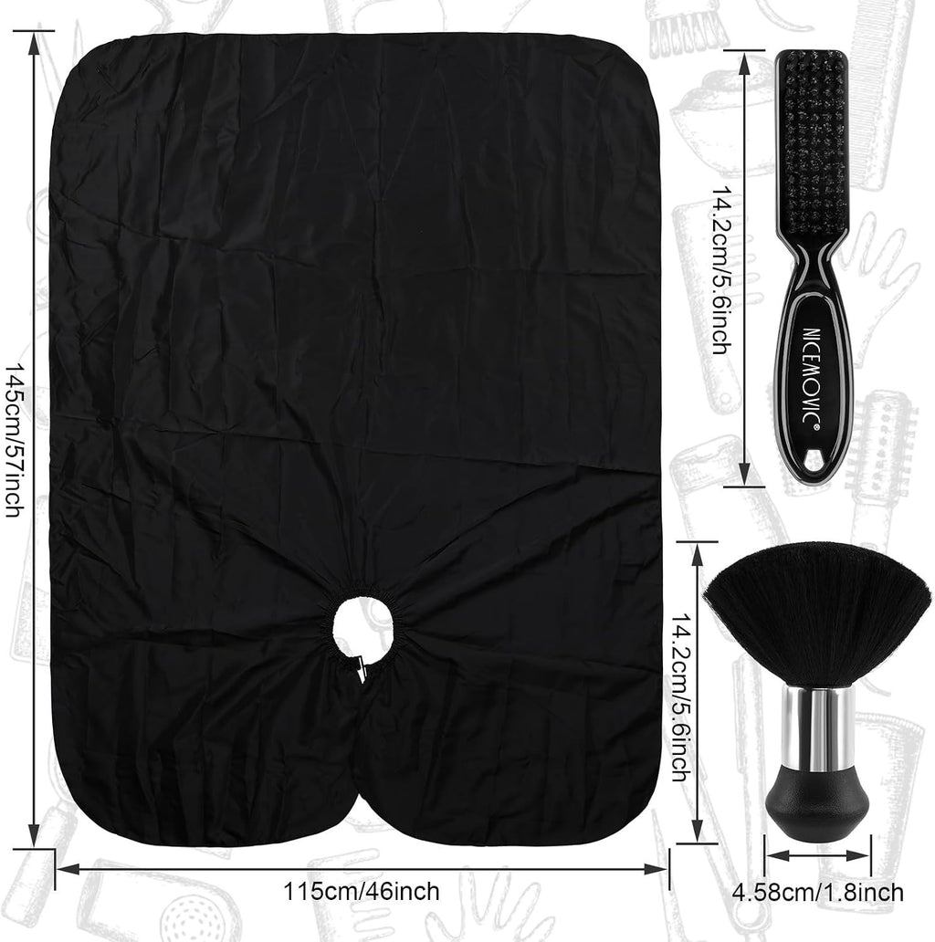 Professional Barber Cape with Waterproof Brushes Set for Hair Styling