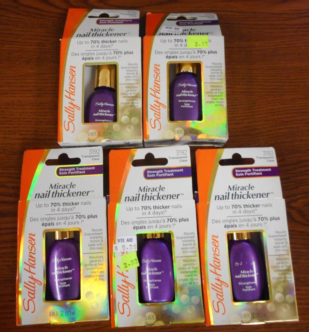 5 Pack Nail Thickener Strength Treatment - Transparent Clear 0.45oz