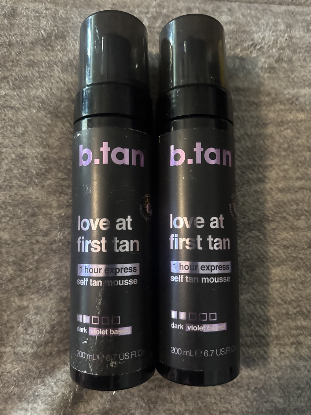 Self Tanner Mousse Dark Violet Base - Natural Sunless Tanning - 6.7oz Each x2