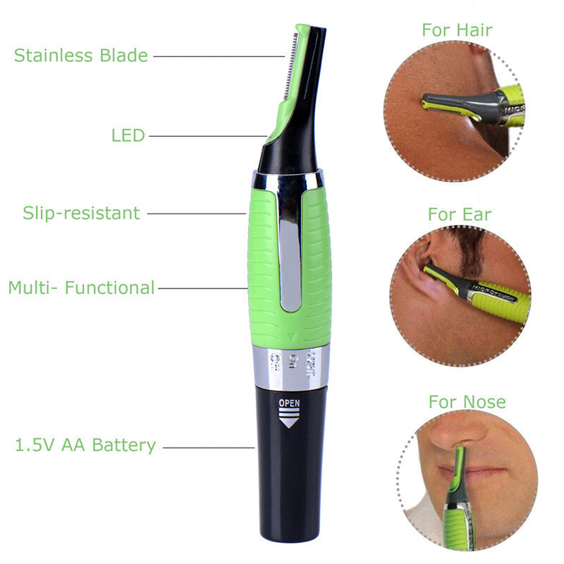 Electric Nose & Ear Hair Trimmer for Men & Women - Painless Facial Grooming Kit
