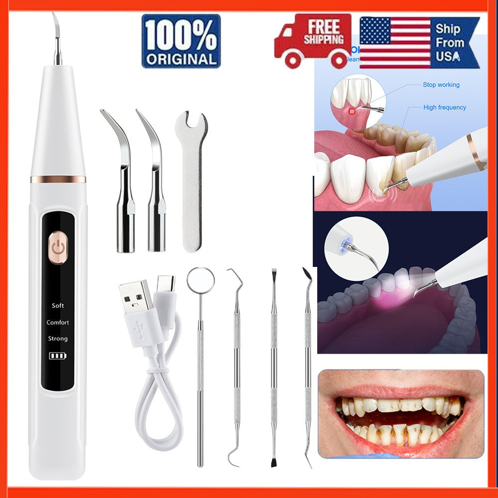Electric Ultrasonic Dental Teeth Cleaner Tartar Removal with LED Light