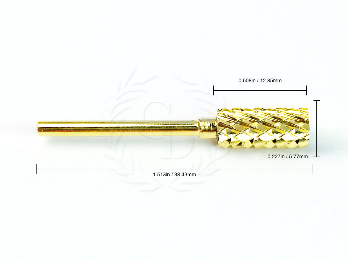 Nail Drill Bit Carbide 3/32 Gold Coarse for Electric Nail File - Professional Quality