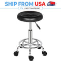 Black 360° Swivel Rolling Stool with Adjustable Height for Salon & Spa