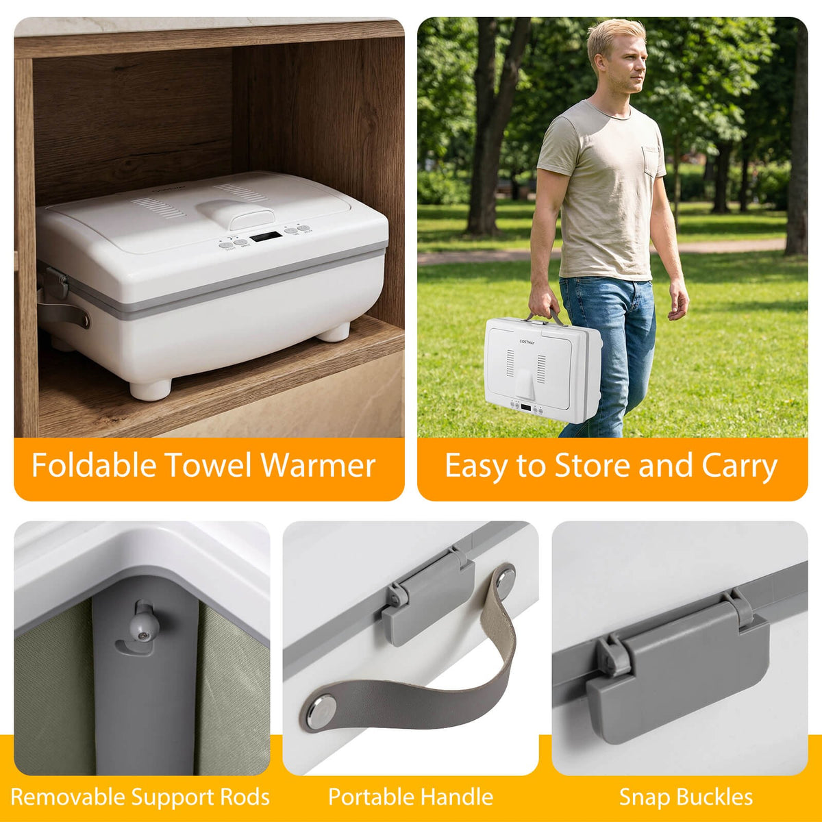 Large 35L Towel Warmer with Heating, Drying, Timer & Child Lock