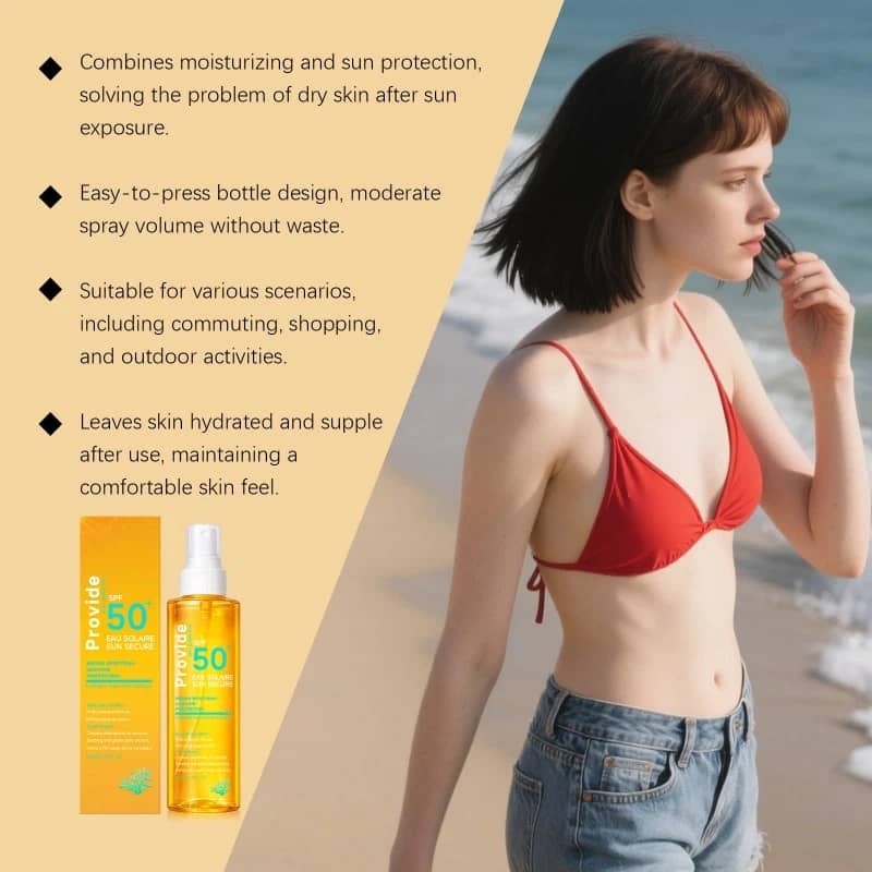 SPF 50+ Moisturizing Sunscreen Spray Mist for Face and Body - Lightweight & Water-Resistant