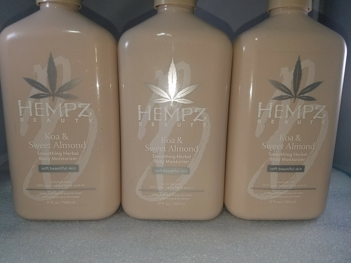 Herbal Body Moisturizer with Hemp Seed Oil - Koa & Sweet Almond, 17 oz