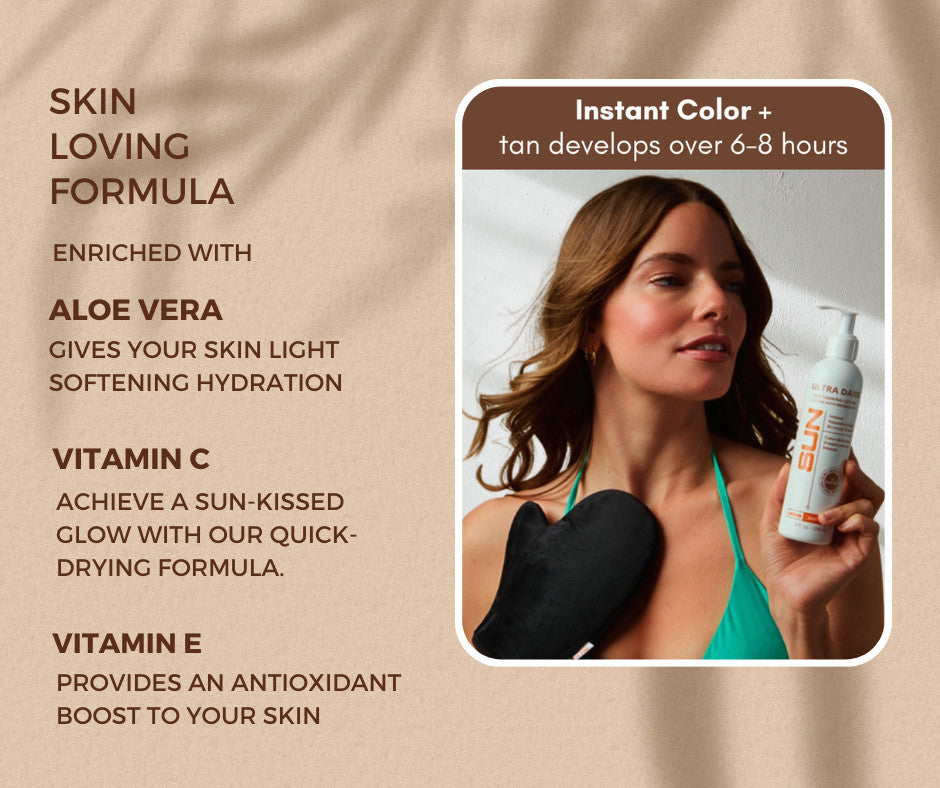 Self Tanner Lotion Ultra Dark 8 oz with Tanning Mitt - Sunless Sunless Tan