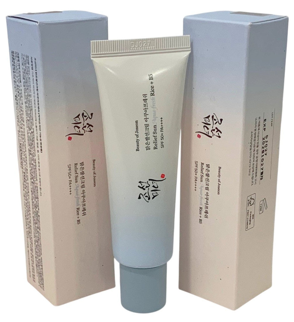 Korean SPF50+ PA++++ Sunscreen with Rice Extract & Vitamin B5 - Set of 2, Lightweight & Hydrating