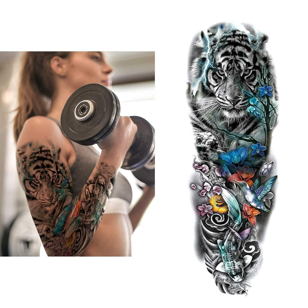 Waterproof 3D Arm Sleeve Temporary Tattoos for Adults – Long-Lasting, Water-Resistant