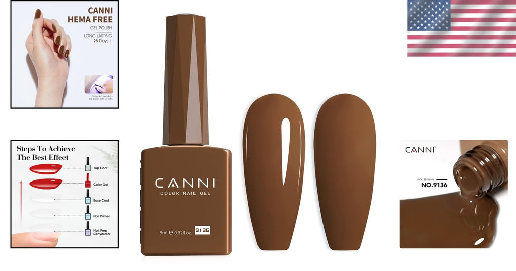 Long-Lasting Brown Gel Nail Polish for Autumn Manicures - Easy Application