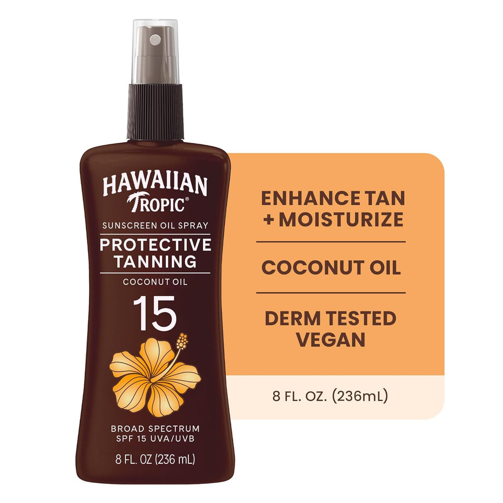 Broad Spectrum Sunscreen Spray SPF 15 Dry Oil for Tanning & Skin Hydration