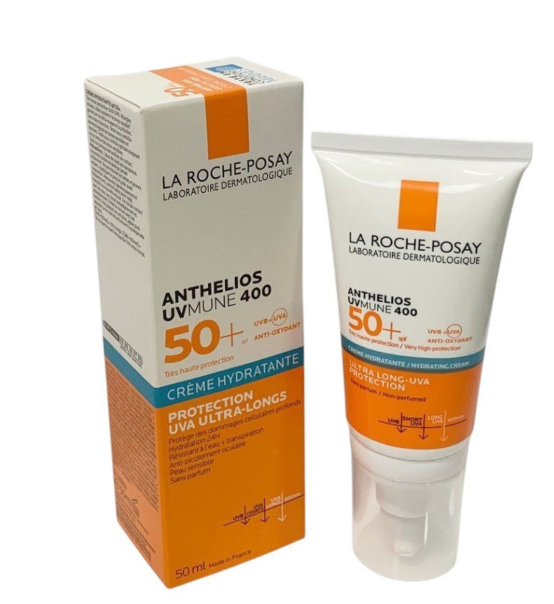 Moisturizing Sunscreen SPF 50+ with UVA Protection - Hydrating Cream for Sensitive Skin - 50ml Set of 2