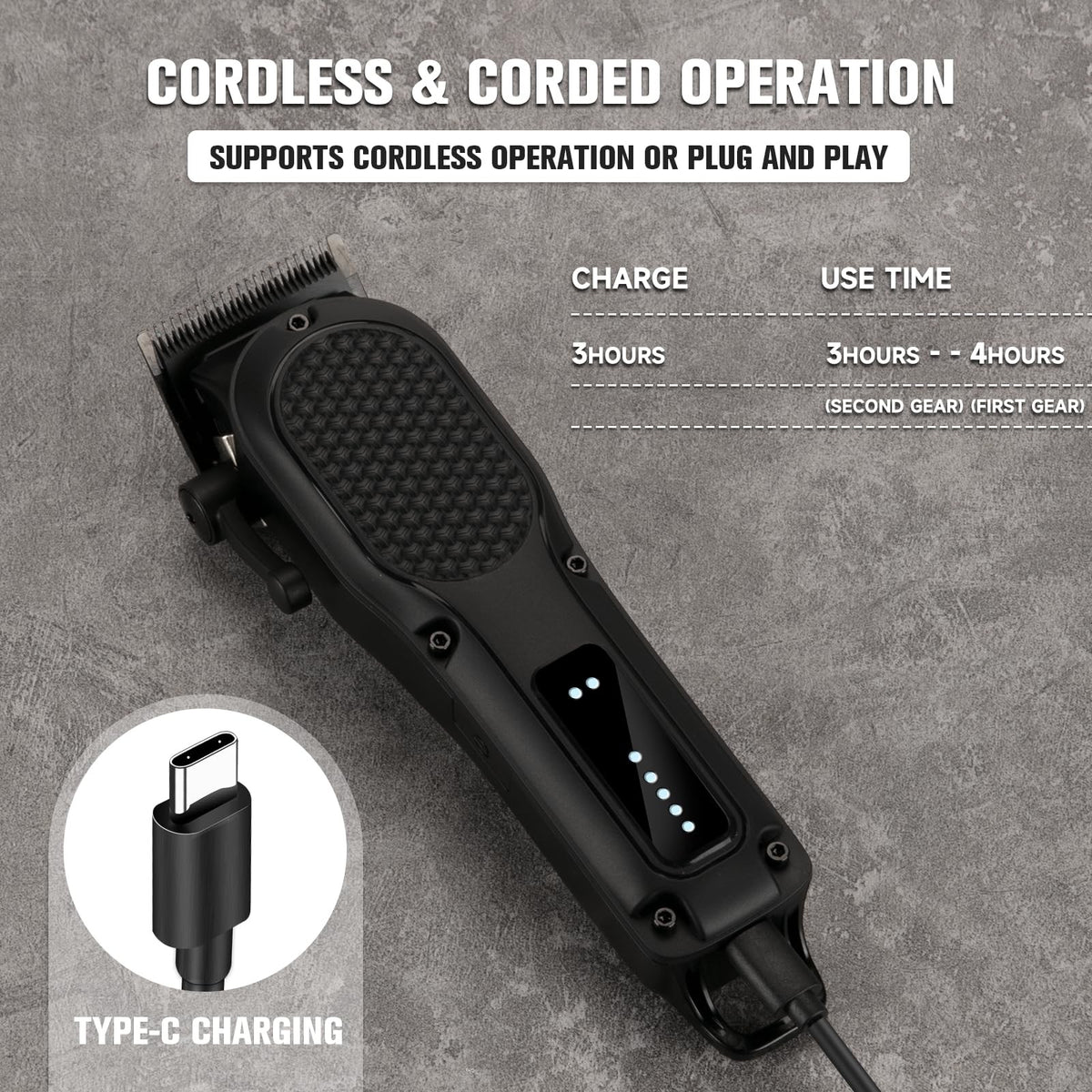 Men's Cordless Hair Clipper & Beard Trimmer Professional Grooming Kit