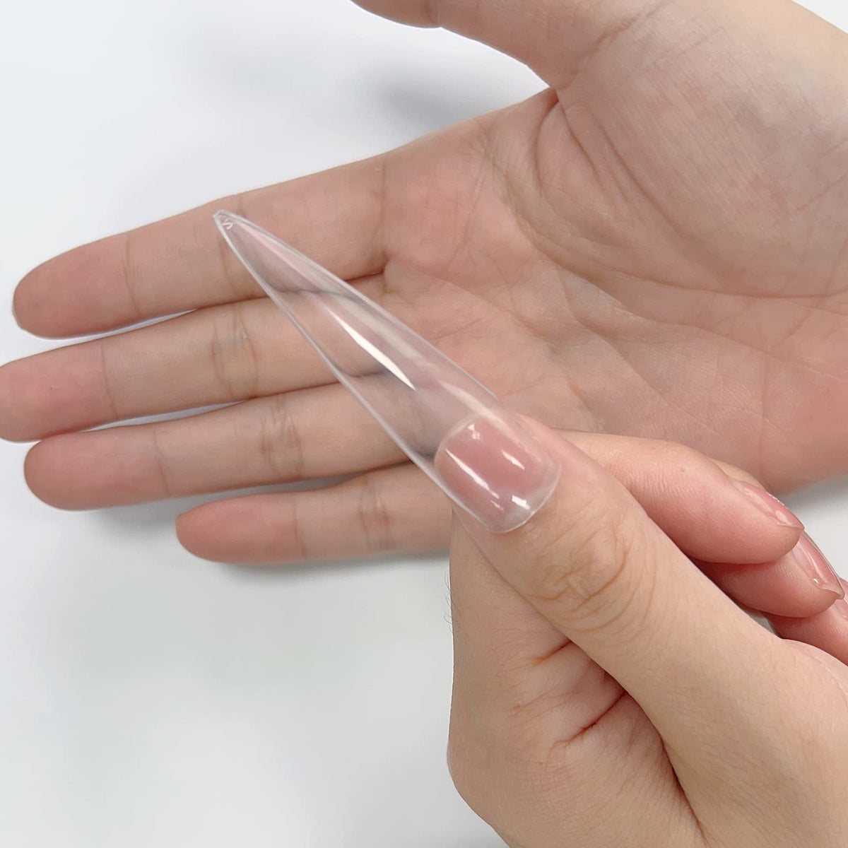 600Pcs XXXL Clear Stiletto Nail Tips Long Full Cover Fake Nails