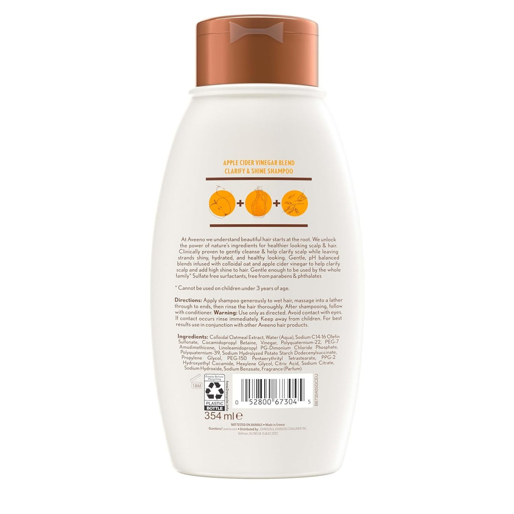 Clarifying Cider Vinegar Shampoo for Oily & Dull Hair - 12 fl oz