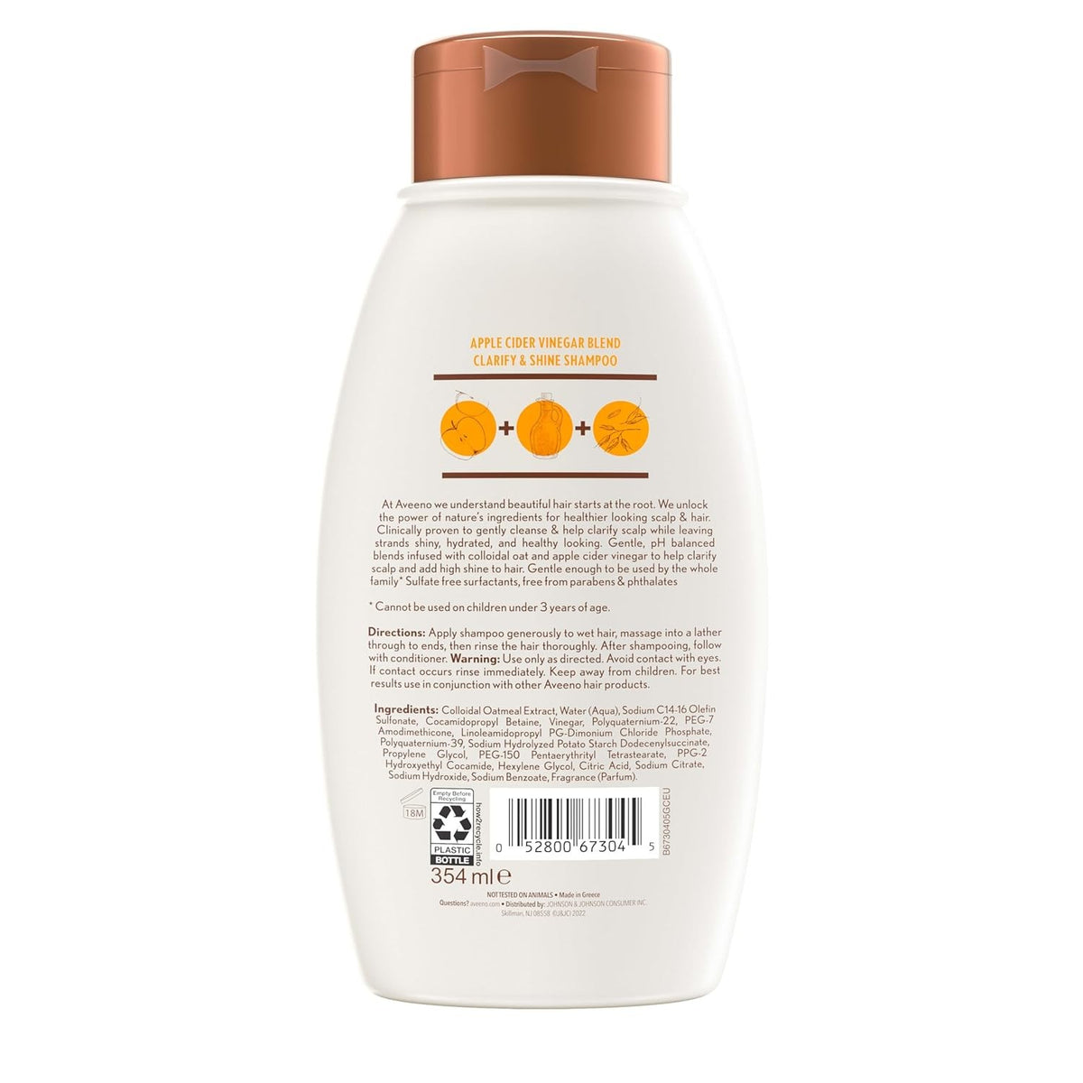 Clarifying Cider Vinegar Shampoo for Oily & Dull Hair - 12 fl oz