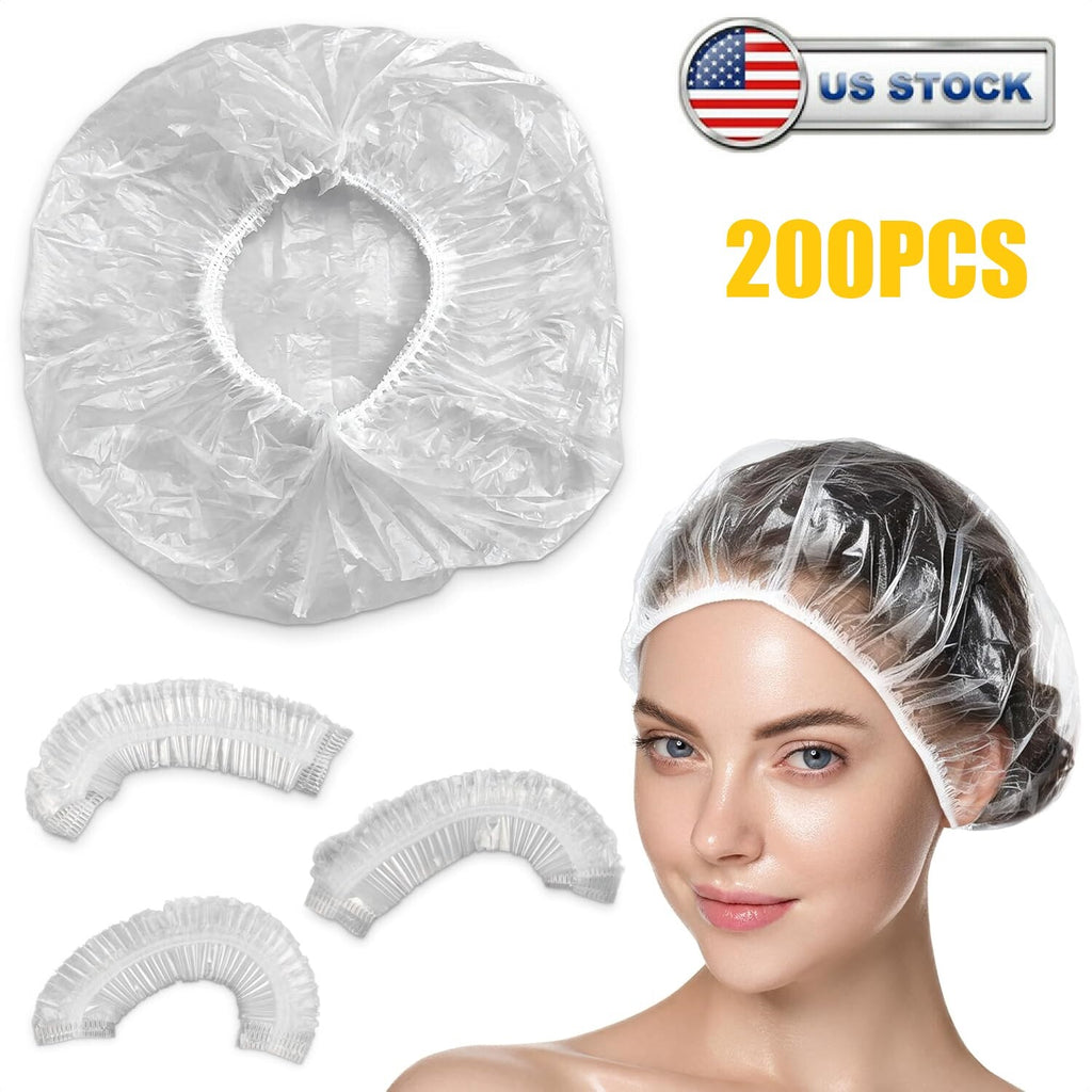 Disposable Shower Caps Large Elastic Hair Salon Shower Caps 200PCS