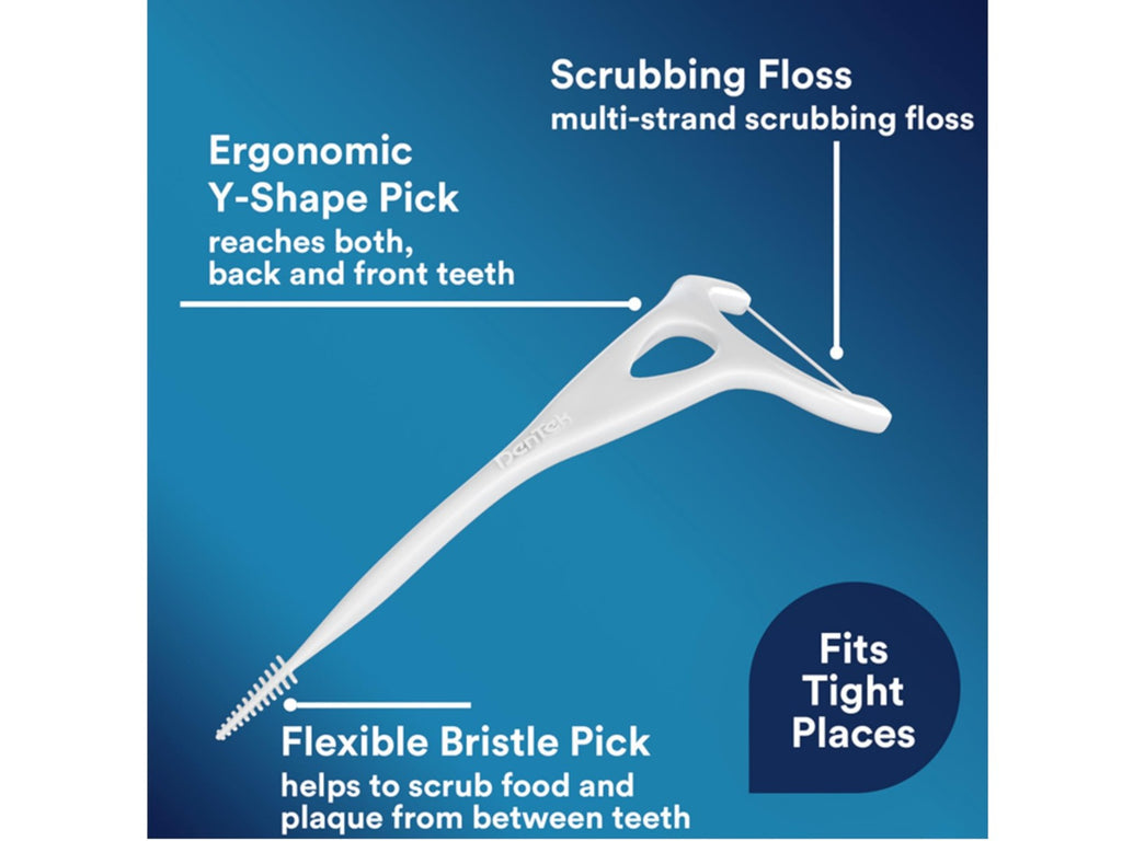 Dental Floss Picks, Easy Reach Complete Clean with Mint Flavor - Pack of 3