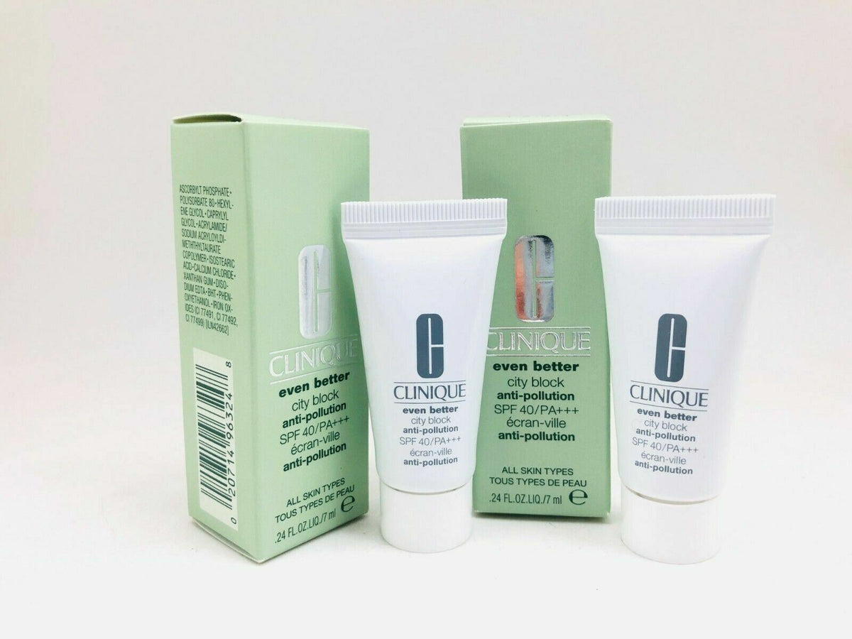 Set of 2 Clinique Even Better City Block SPF 40 Anti-Pollution Sunscreen 0.24 oz