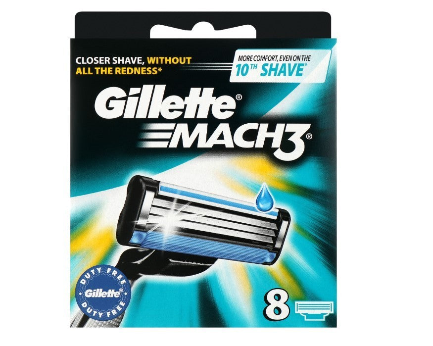 Gillette Mach3 Razor Blade Refills - 8 Count Replacement Cartridges