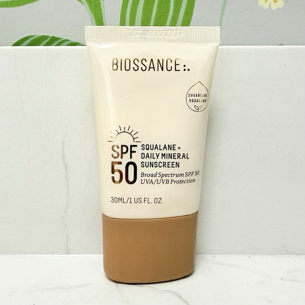 Biossance Squalane Daily Mineral SPF 50 Sunscreen Travel Size 1 oz